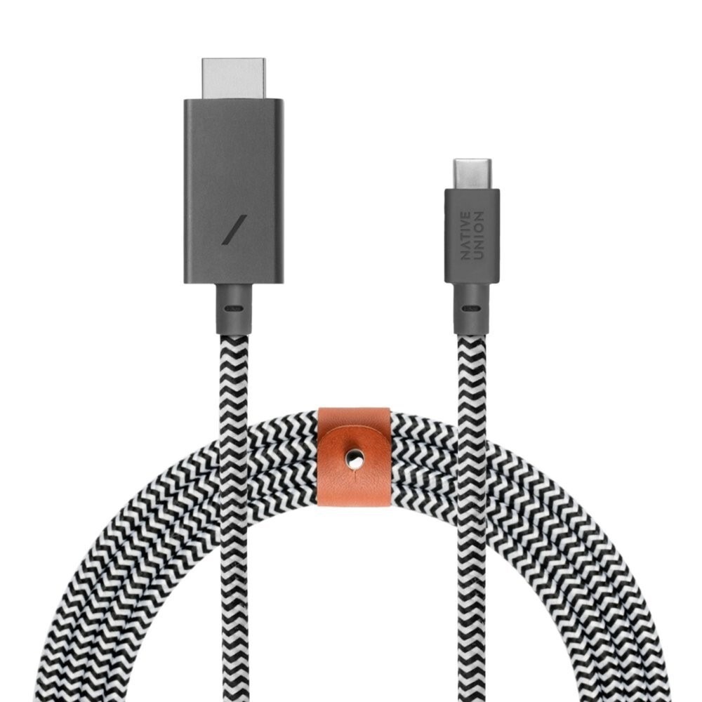 Native Union - USB C‎ to HDMI 4K Video Cable Adapter - 10ft - Zebra